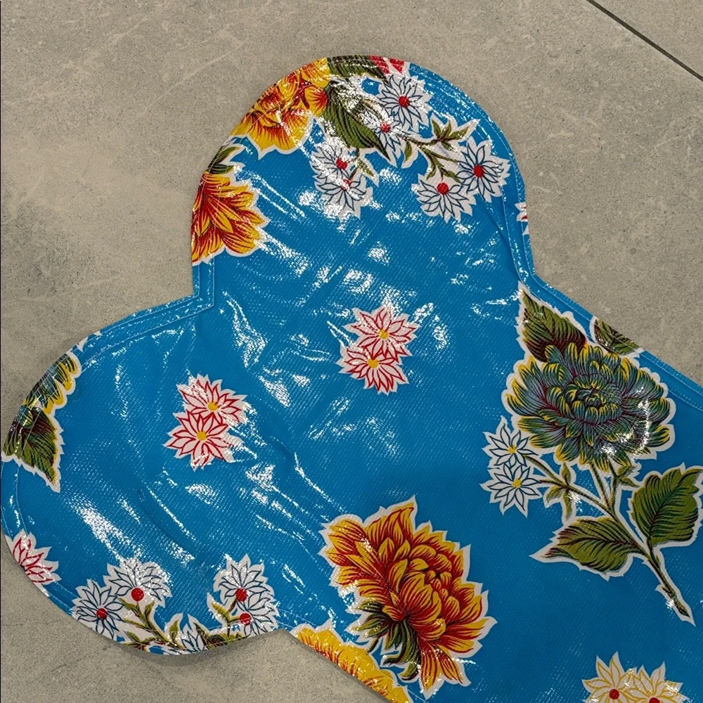 Floral Blue Double Sided Pet Feeding Mat